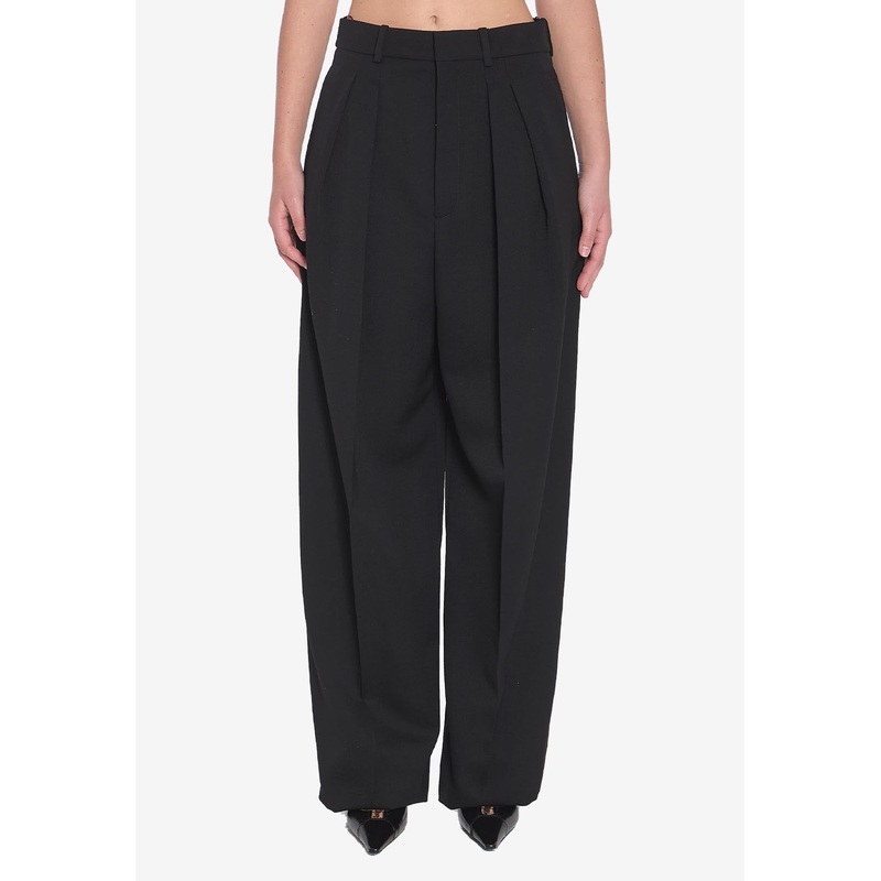Wide-Leg Wool Pants Black wrtwfr_FR 36