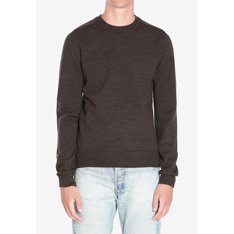 Wool Sweater with Elbow Patches Brown mrtwstd_S