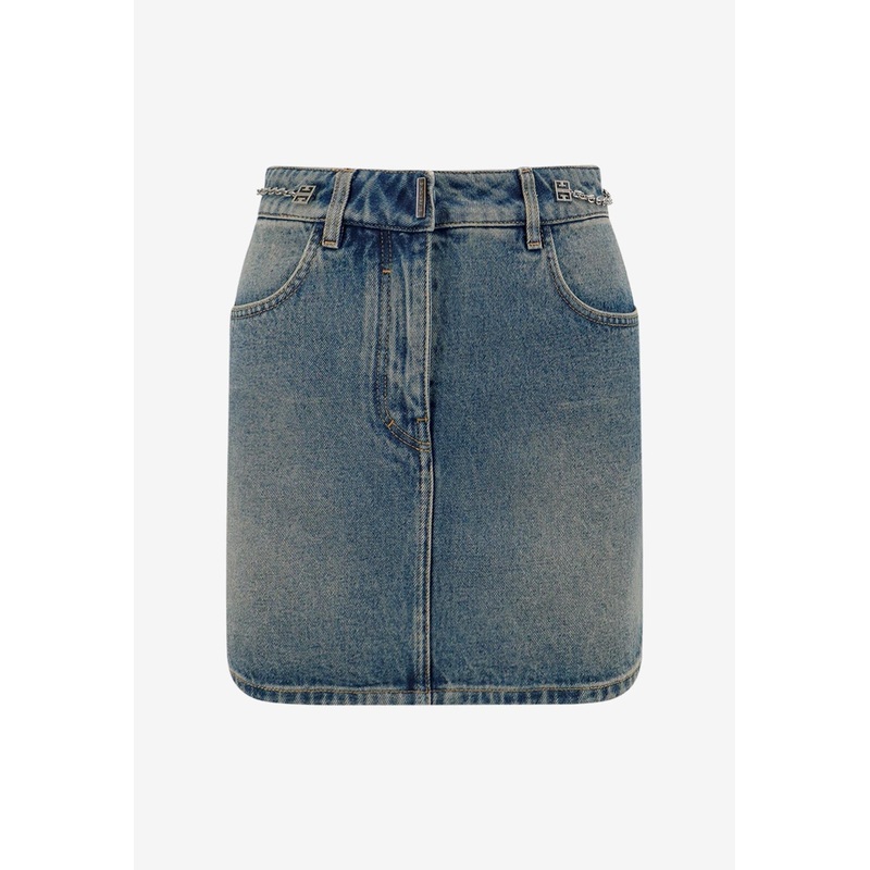 4G Chain Mini Denim Skirt Blue wrtwfr_FR 36