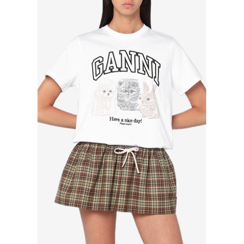 Animal Print T-shirt White wrtwstd_XS