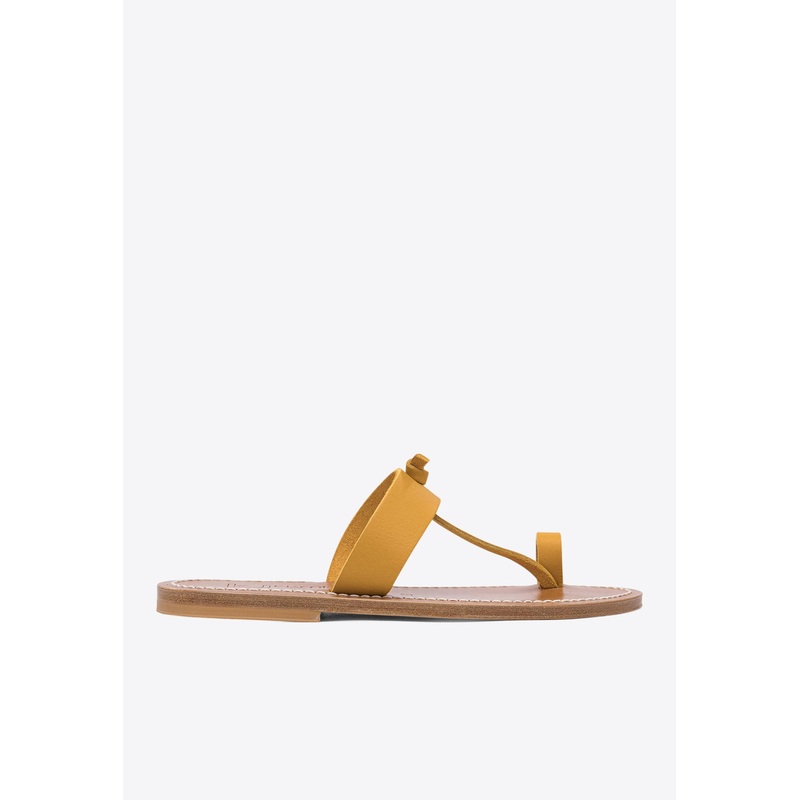 Ankle-Strap Leather Sandals Yellow wshoeseu_EU 36