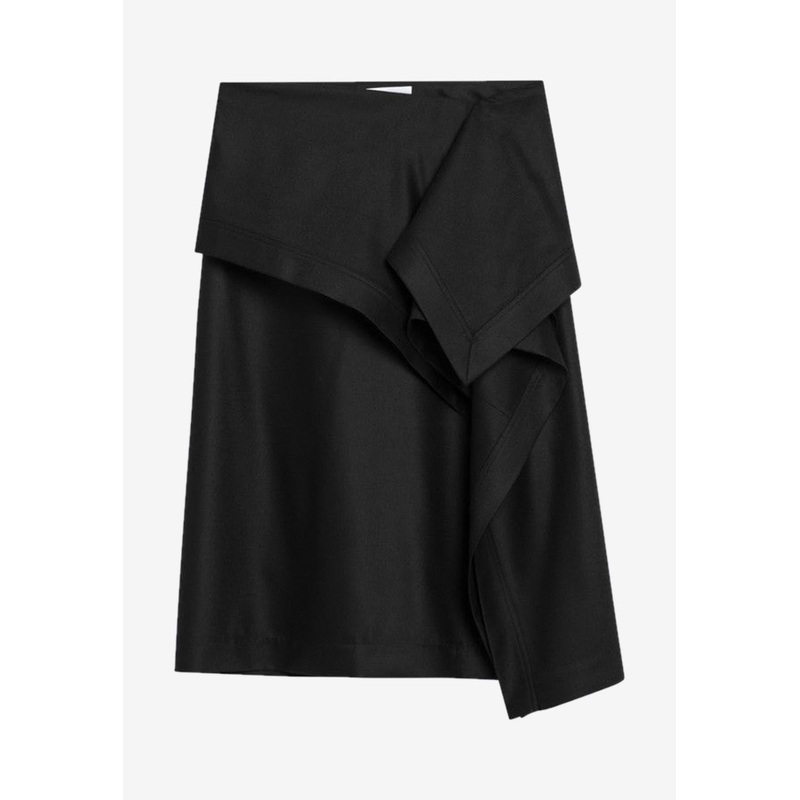 Asymmetric Wool Skirt Black wrtwit_IT 38