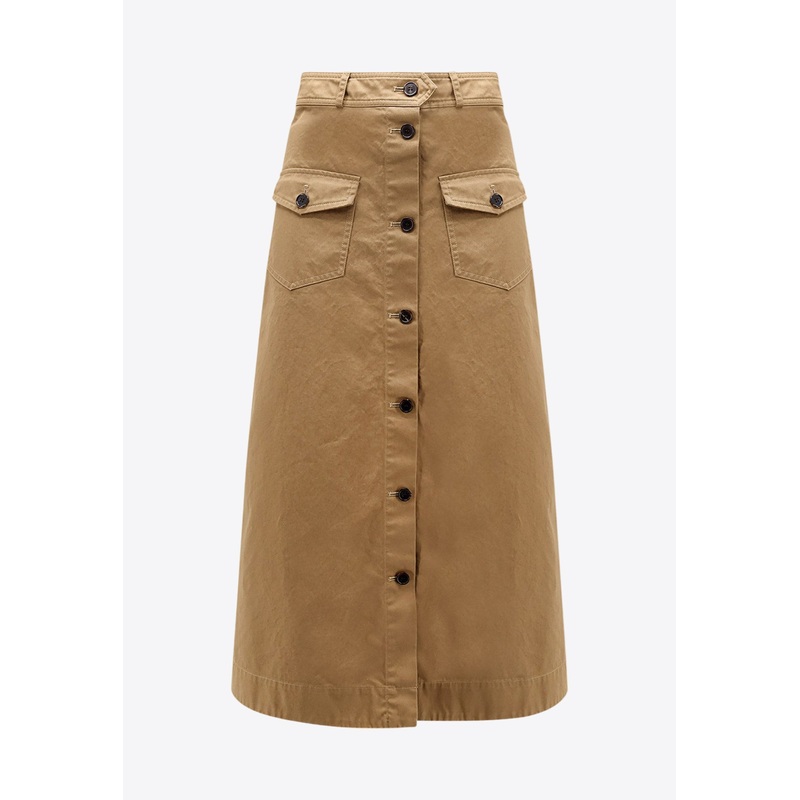 Button-Up Midi Skirt Beige wrtwfr_FR 38