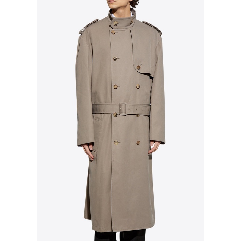 Double-Breasted Trench Coat Gray mrtwit_IT 50