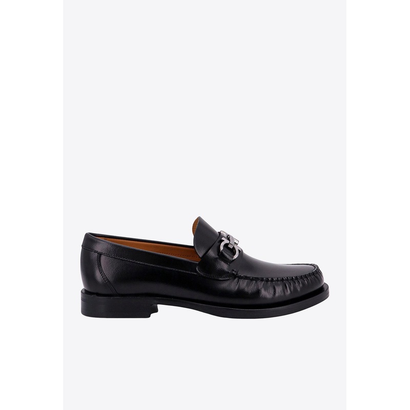 Fort Gancini Plaque Leather Loafers Black mshoesus_US 6