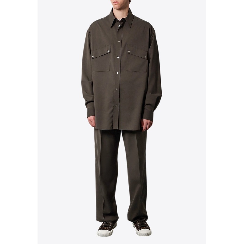 Oversized Long-Sleeved Shirt Green mrtwit_IT 48
