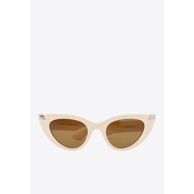 Punk Rivet Cat-Eye Sunglasses Brown Onesize