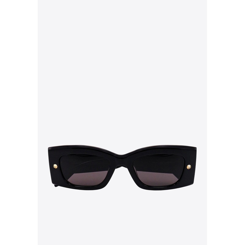 Spike Studs Rectangular Sunglasses Gray Onesize