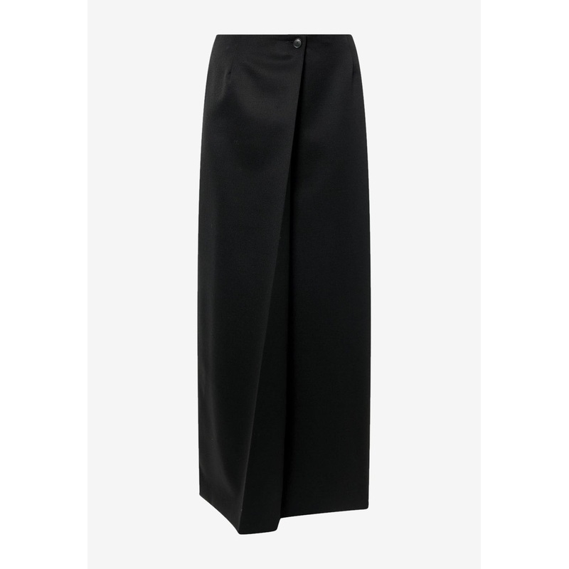 Wrap Midi Skirt Black wrtwfr_FR 36