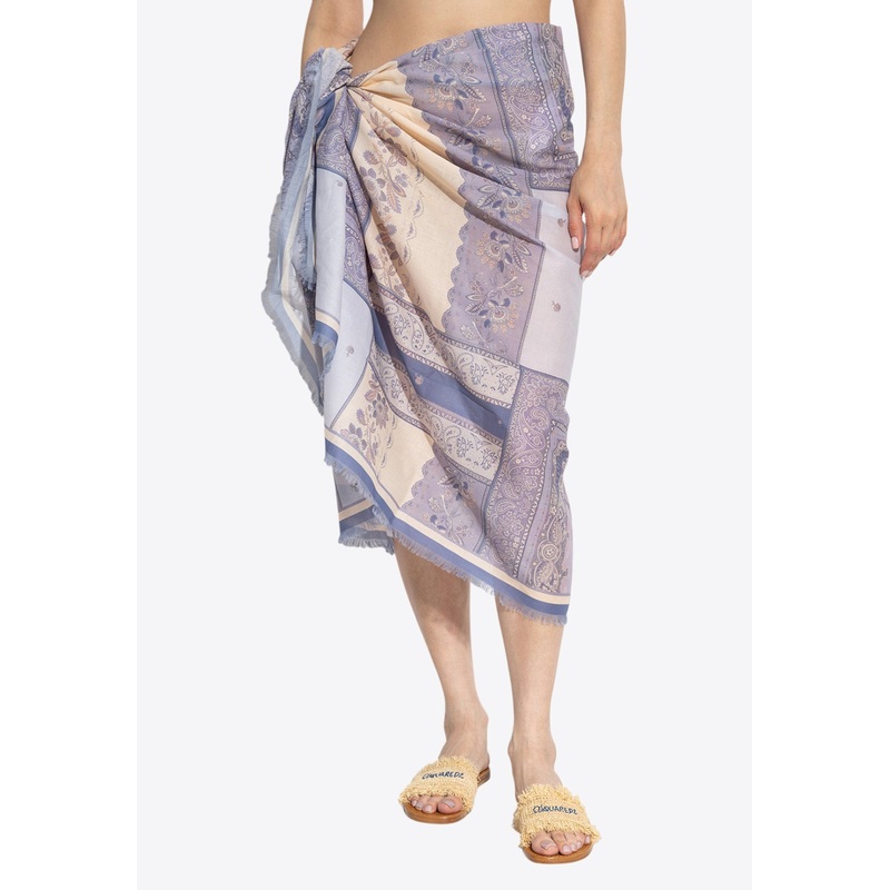 Bandana Print Frayed Pareo Purple wrtwzimmermann_4