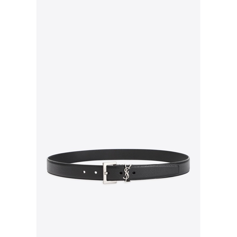 Cassandre Belt in Grained Leather Black 85