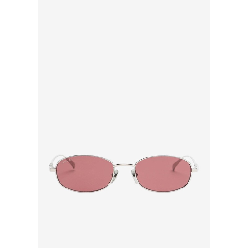 Cut-Out Logo Oval Sunglasses Bordeaux Onesize