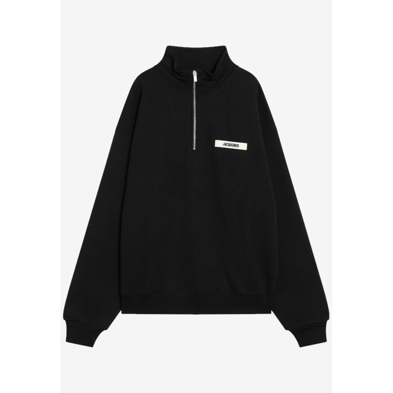 Gros Grain Quarter-Zip Sweatshirt Black mrtwstd_S