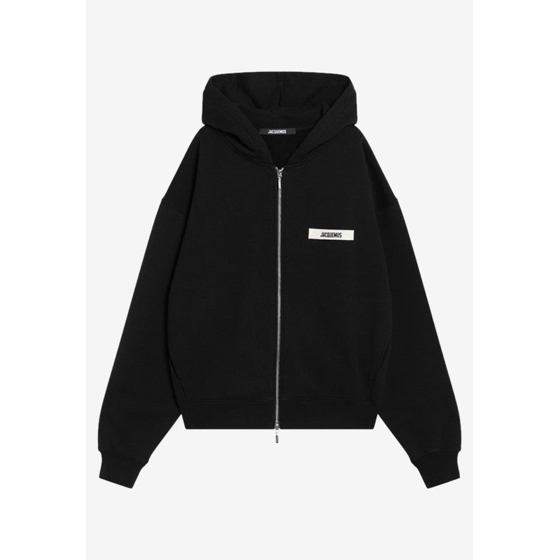 Gros Grain Zip-Up Hooded Sweatshirt Black mrtwstd_S