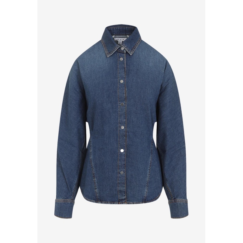 Round Denim Shirt Blue wrtwfr_FR 40