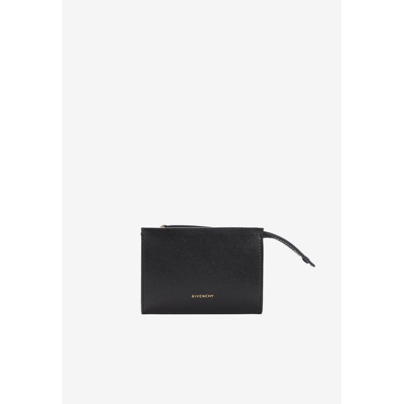Zipped Leather Wallet Black Onesize