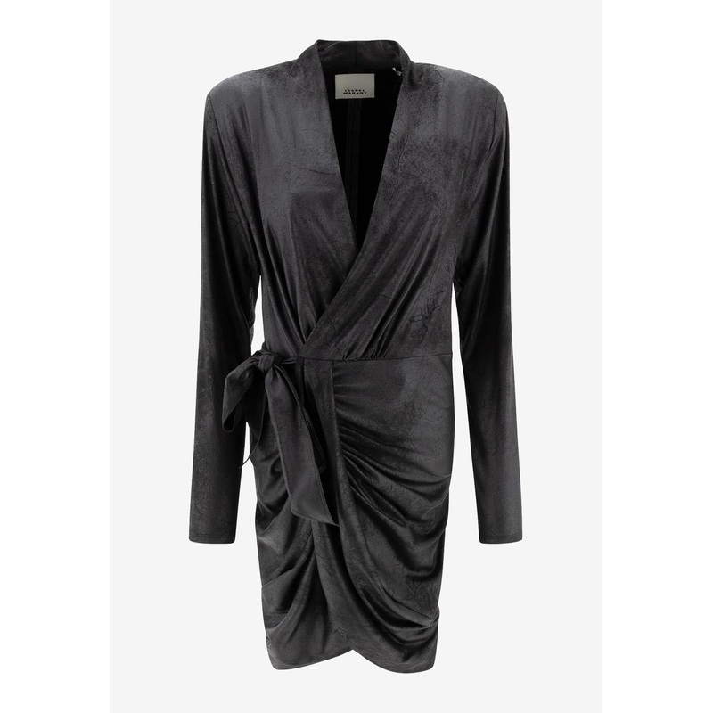 Aleora Draped Mini Dress Black wrtwfr_FR 36