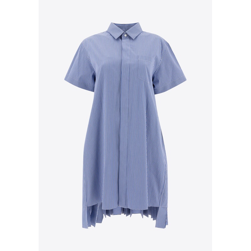 Asymmetric Shirt Dress Light Blue wrtwsacai_1