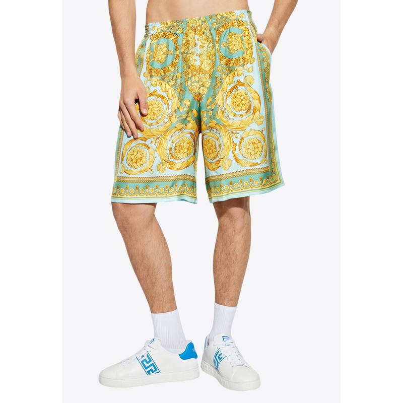 Barocco Silk Bermuda Shorts Multicolor mrtwit_IT 46