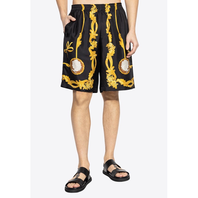 Cameo Silk Bermuda Shorts Black mrtwit_IT 46