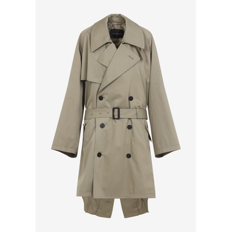 Double-Breasted Trench Coat Beige wrtwfr_FR 34