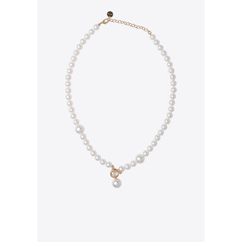 Gancini Pendant Pearl Necklace Gold Onesize