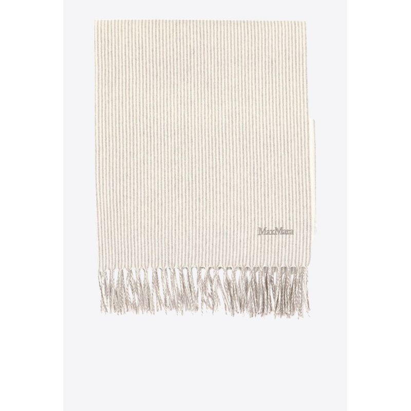 Wsriga Cashmere Striped Scarf Beige Onesize