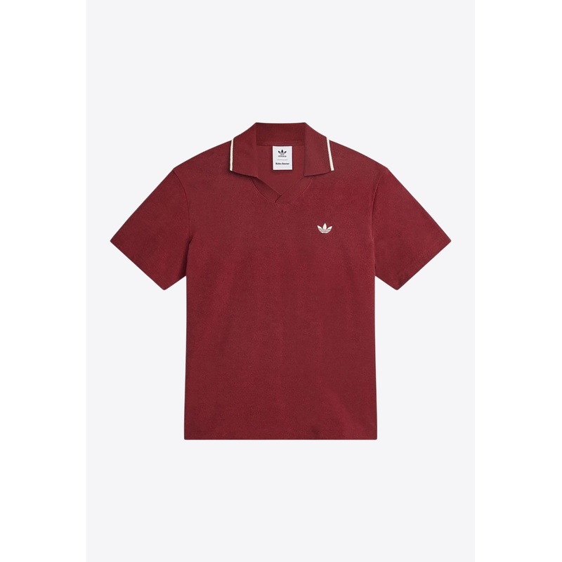 X Wales Bonner Logo Embroidered Polo T-shirt Bordeaux mrtwstd_S