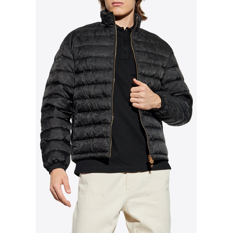 Barocco Jacquard Down Jacket Black mrtwit_IT 46
