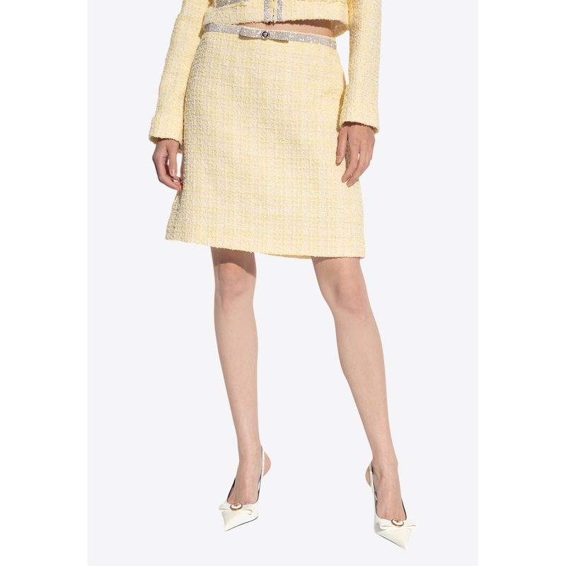 Crystal Tweed A-line Mini Skirt Yellow wrtwit_IT 40