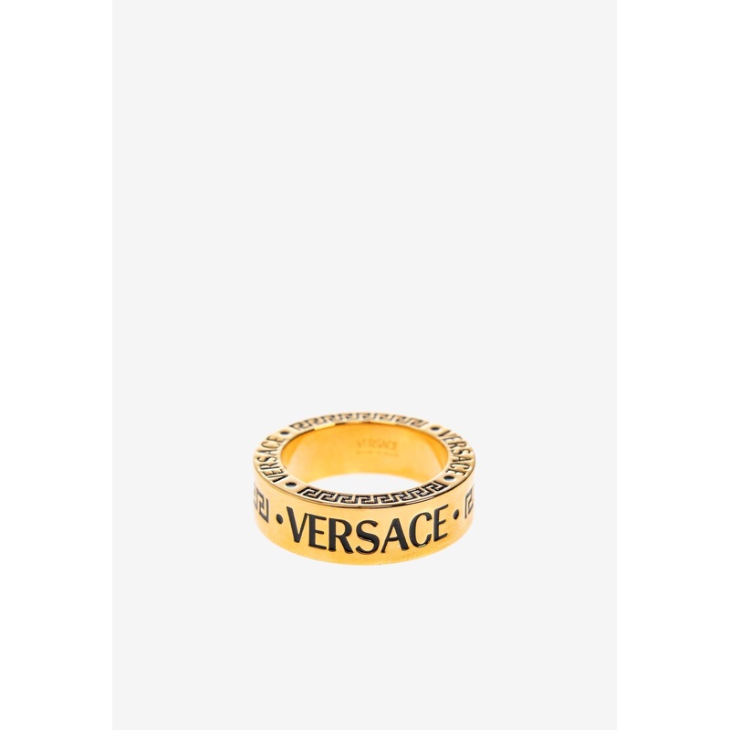 Greca Ring with Engraved Logo Gold IT 9