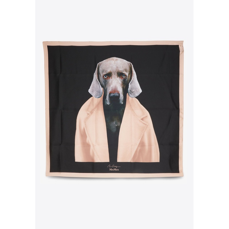 Madame Dog Silk Foulard Pink Onesize