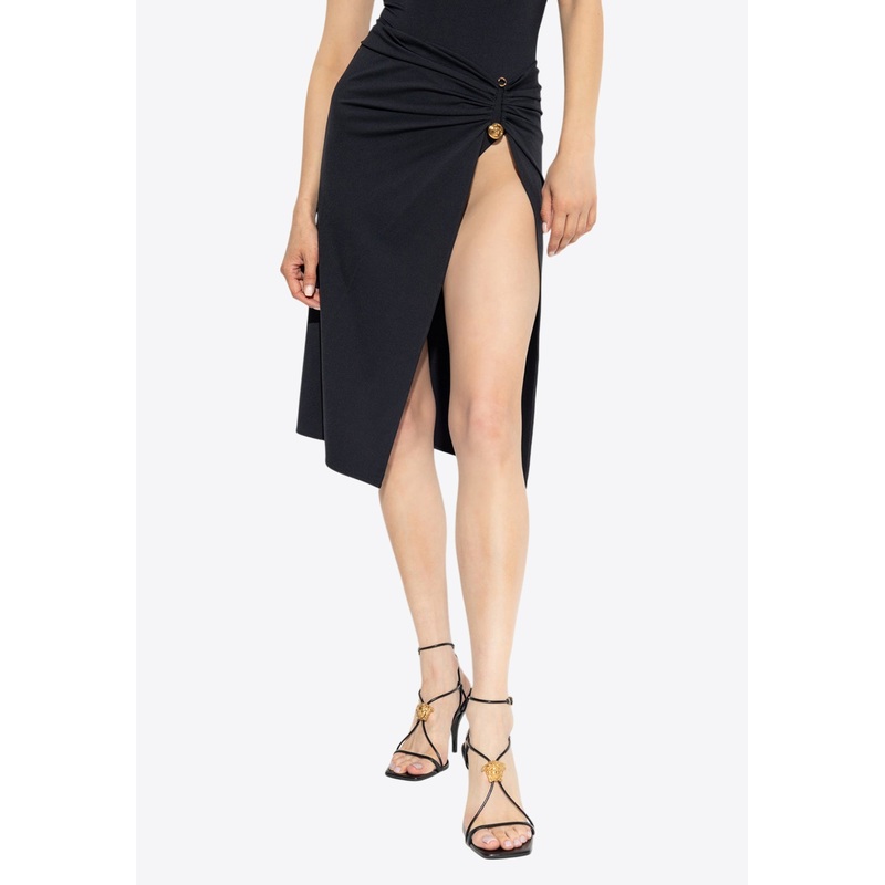 Safety Pin Cover-Up Skirt Black wrtwit_IT 38