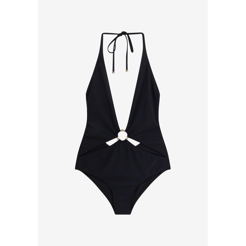 Triomphe Deep V-neck One-Piece Swimsuit Black wrtwfr_FR 38