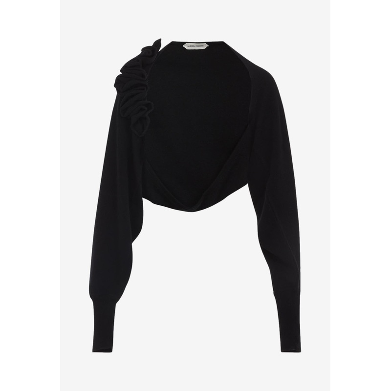 Wool, Silk and Cashmere Open-Front Sweater Black wrtwit_IT 38