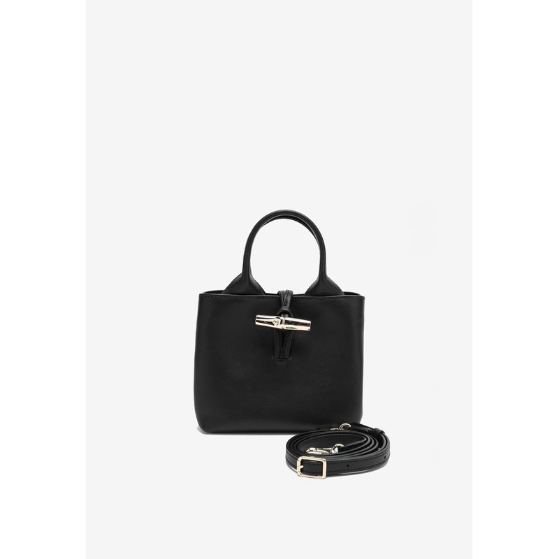 XS Le Roseau Leather Top Handle Bag Black Onesize