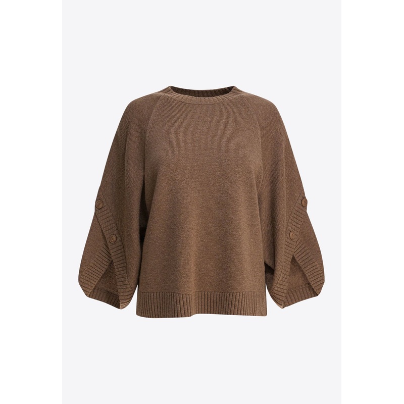 Ampex Oversized Wool Blend Sweater Brown wrtwstd_XS