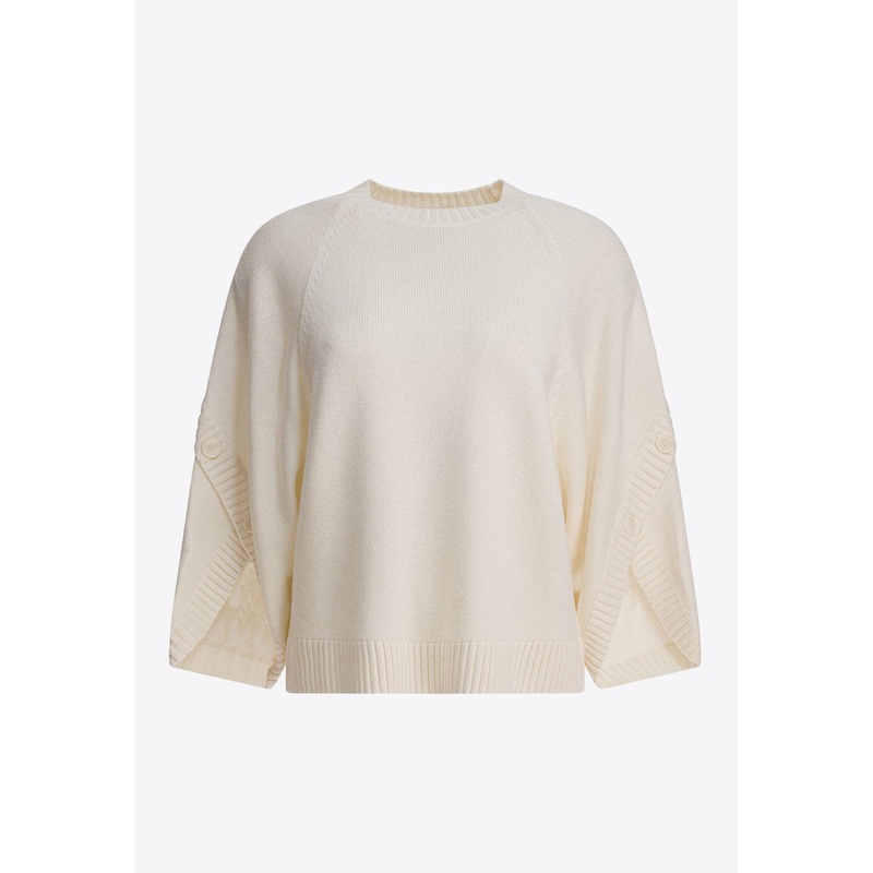 Ampex Oversized Wool Blend Sweater Cream wrtwstd_S