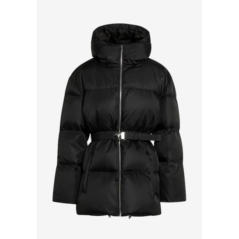 Belted Re-Nylon Down Jacket Black wrtwit_IT 38