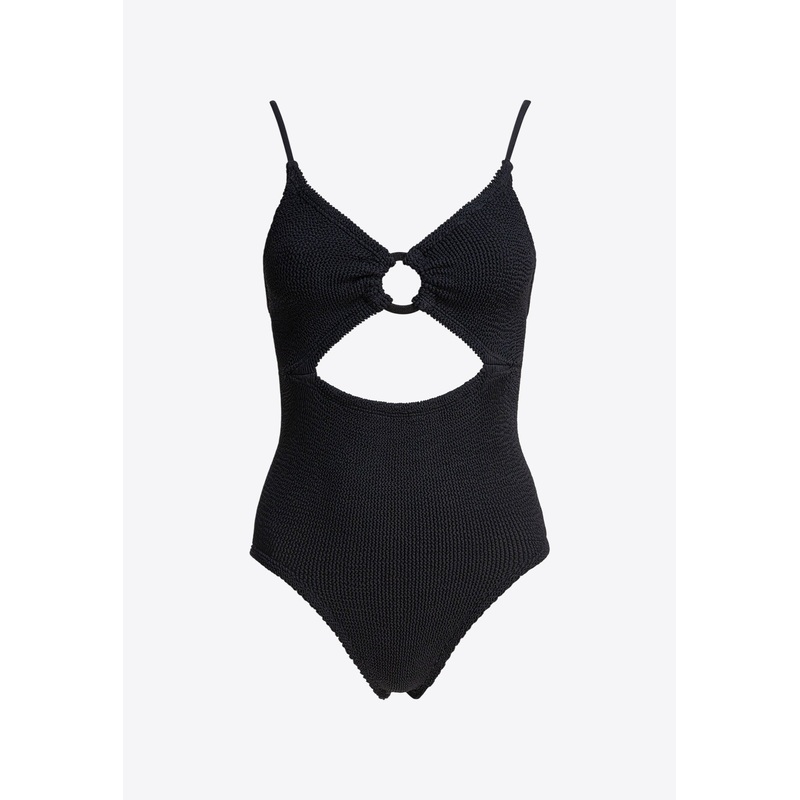 Crystal Cut-Out One-Piece Swimsuit Black wrtwonesize_Onesize