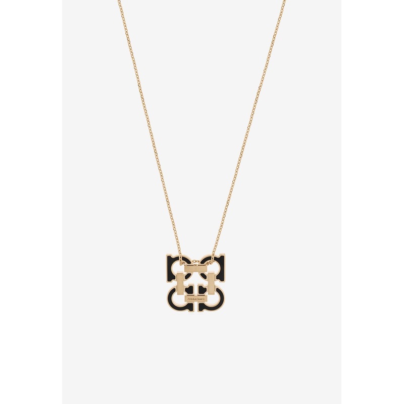 Four Gancini Pendant Chain Necklace Gold Onesize