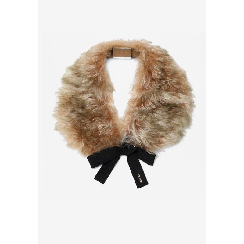 Shearling Tied Shawl Beige Onesize