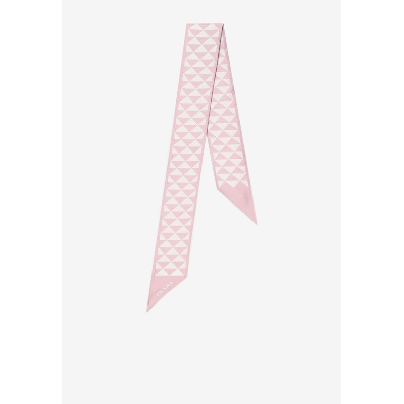 Silk Jacquard Scarf Pink Onesize