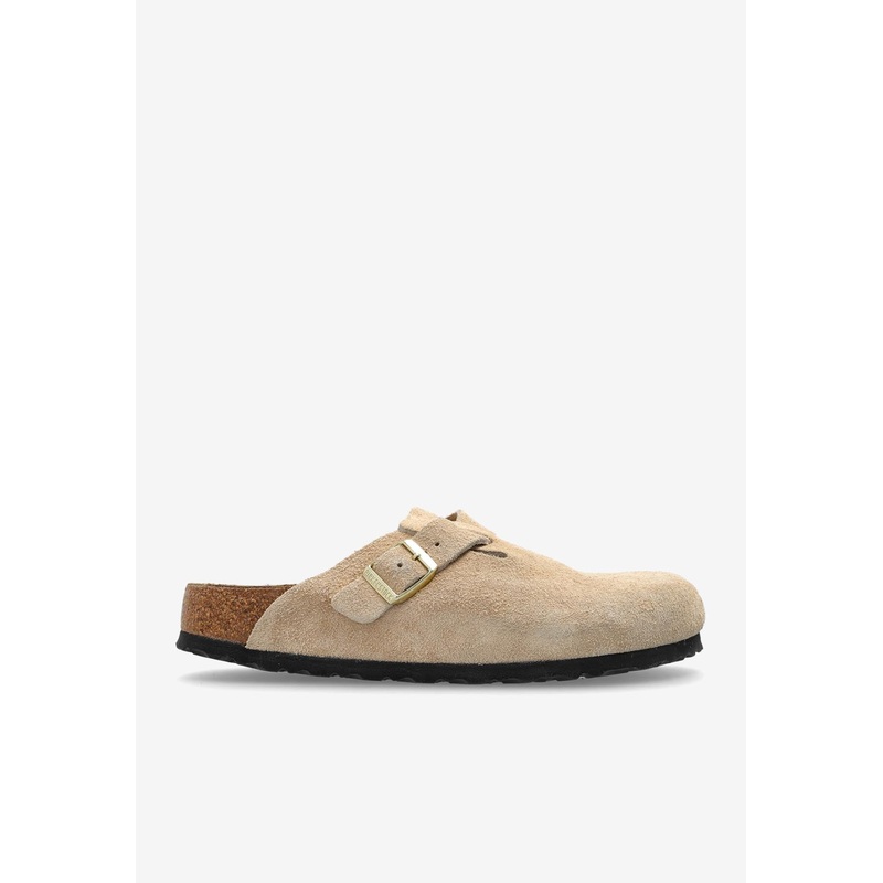 Boston Suede Buckled Mules Sand ushoeseu_EU 36