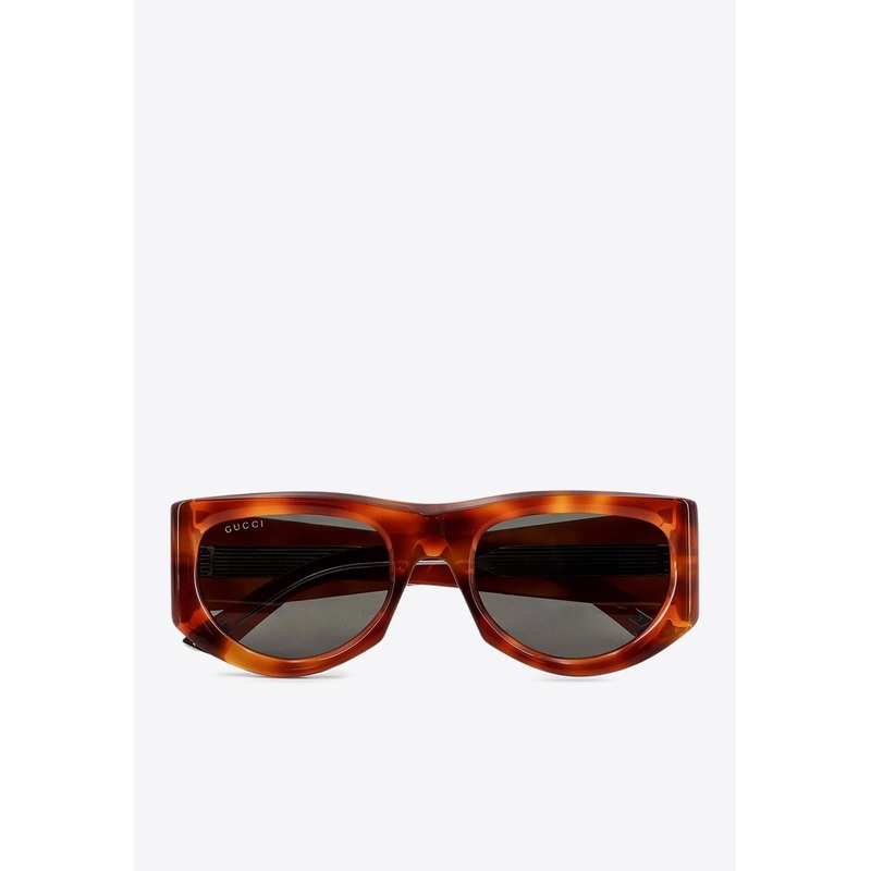 Rectangular Frame Logo Sunglasses Gray Onesize