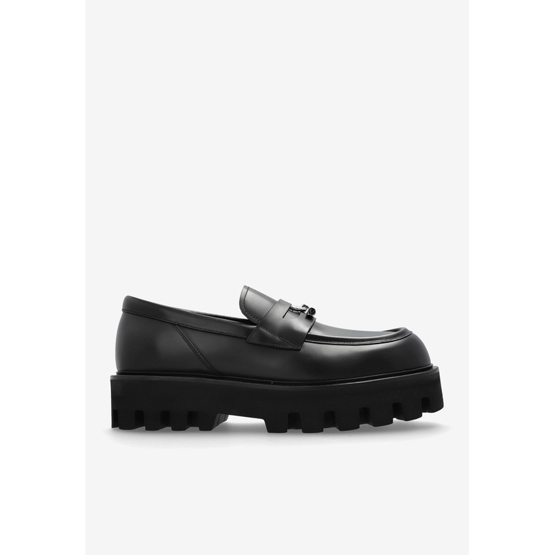 T-bar Parachute Leather Loafers Black mshoeseu_EU 40