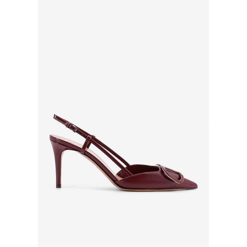 VLogo 80 Signature Leather Slingback Pumps Bordeaux wshoeseu_EU 36