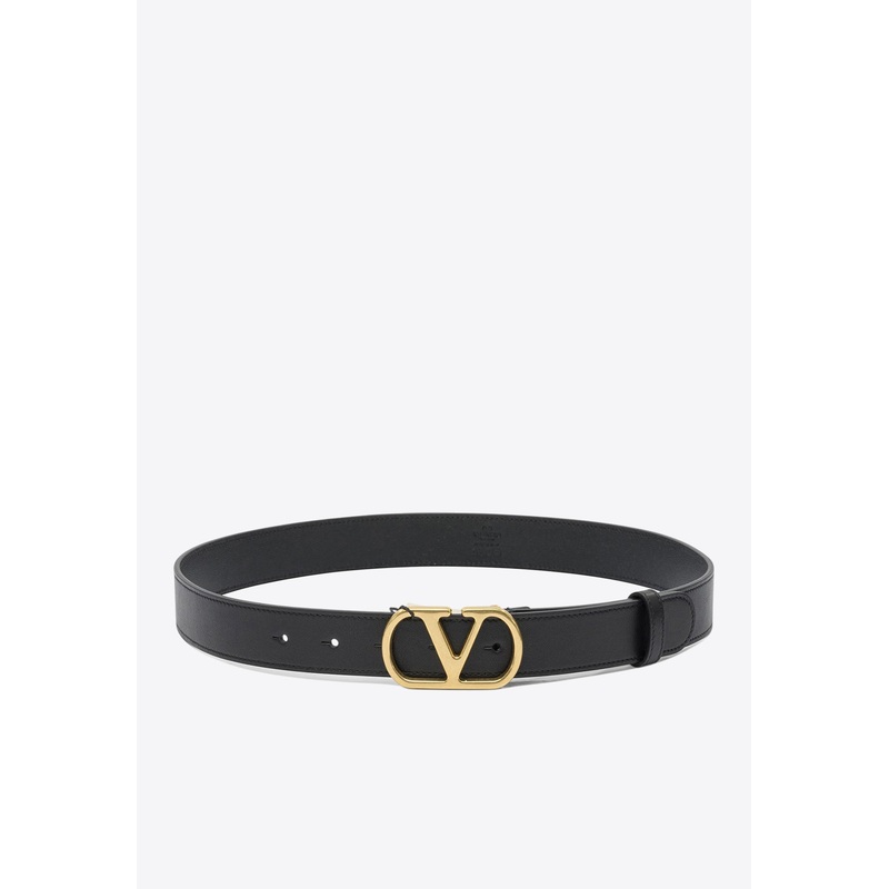 VLogo Signature Leather Belt Black 80