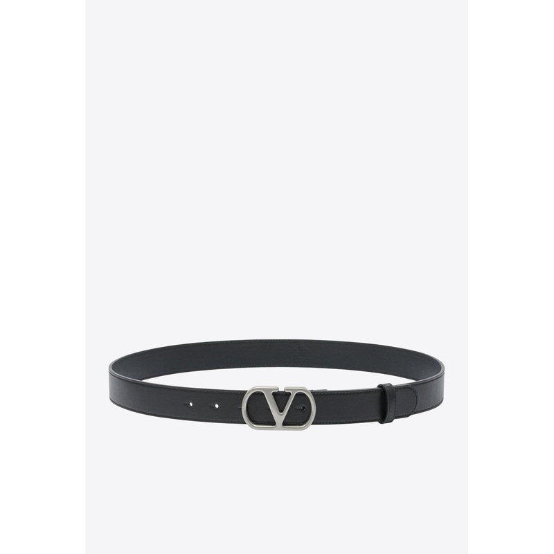 VLogo Signature Leather Belt Black 90