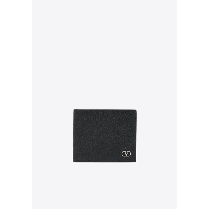 VLogo Signature Leather Bi-Fold Wallet Black Onesize